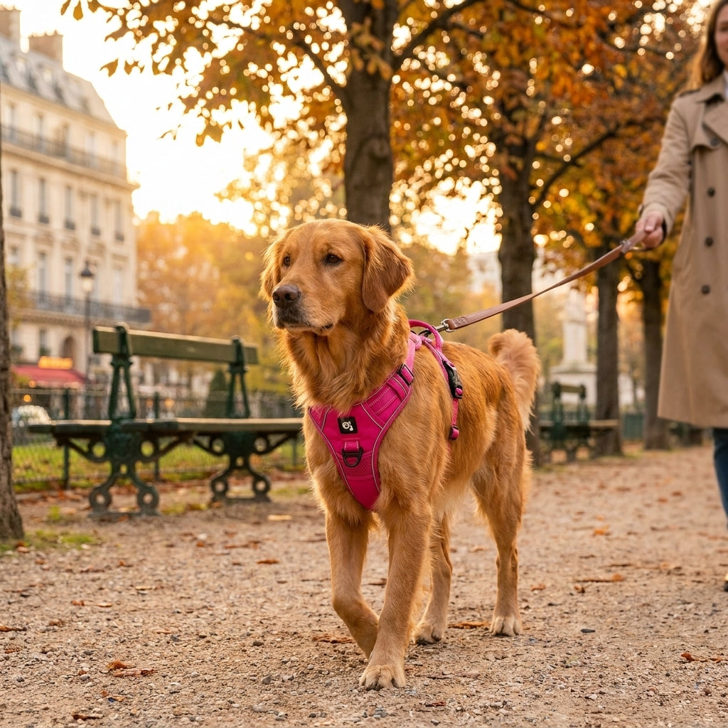 LUNIHARN | Harnais Chien Compatible AirTag & GPS – Réfléchissant & Imperméable