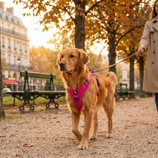 LUNIHARN | Harnais Chien Compatible AirTag & GPS – Réfléchissant & Imperméable