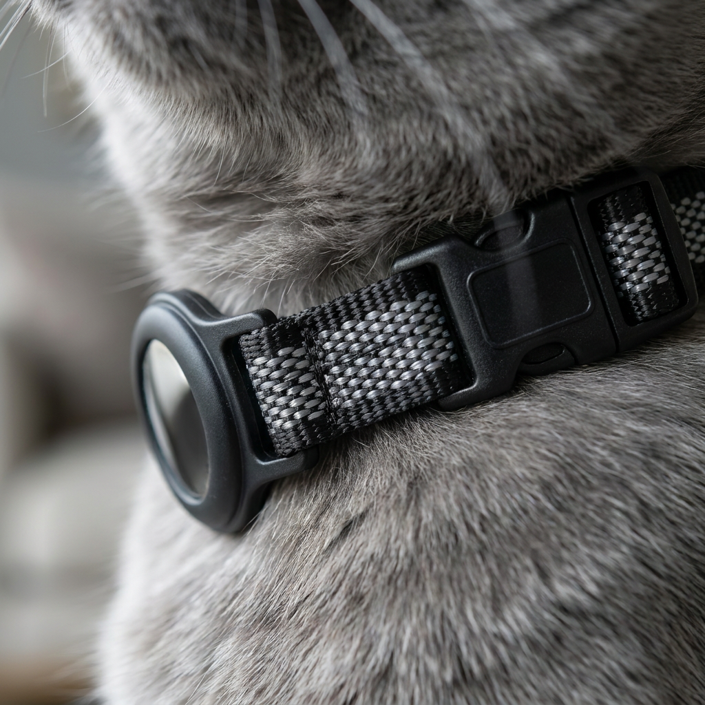 LUNITAG Chat | Collier avec Support AirTag – Réfléchissant & Léger